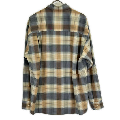 AURALEE 26SS Light Brown Super Light Wool Check Shirt Size 5