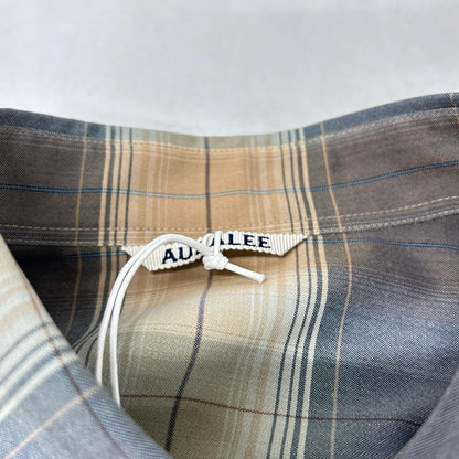 AURALEE 26SS Light Brown Super Light Wool Check Shirt Size 5