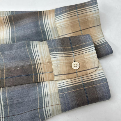 AURALEE 26SS Light Brown Super Light Wool Check Shirt Size 5