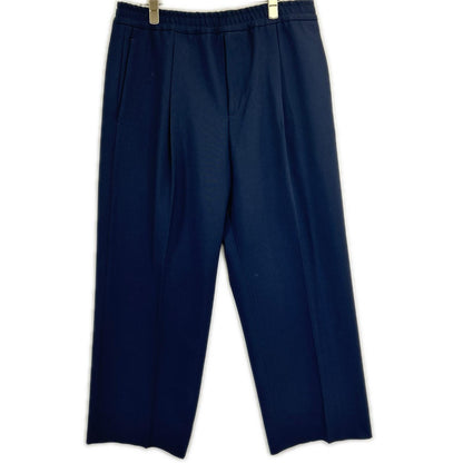 LOUIS VUITTON 24AW Wool 1-Pleat Wide Pants Navy Size 48