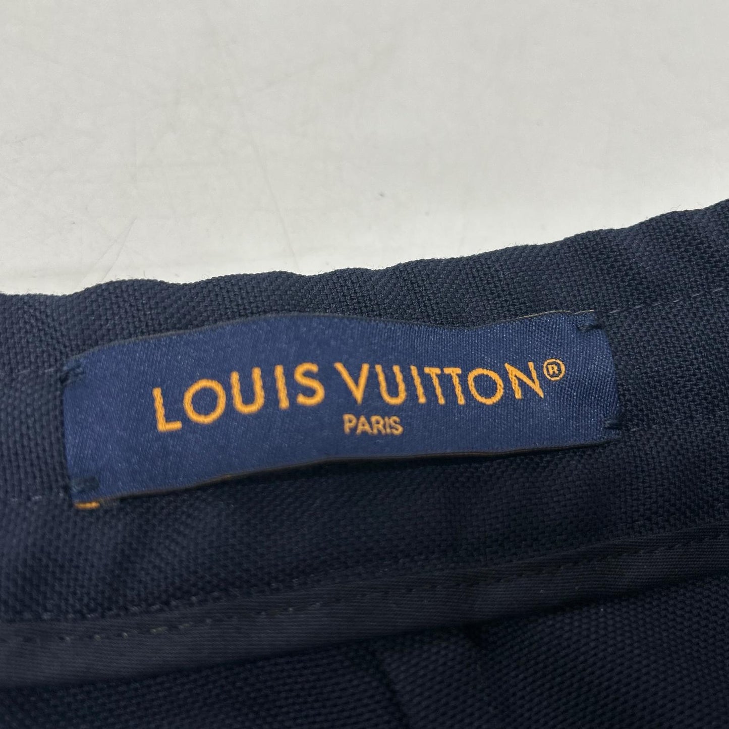 LOUIS VUITTON 24AW Wool 1-Pleat Wide Pants Navy Size 48
