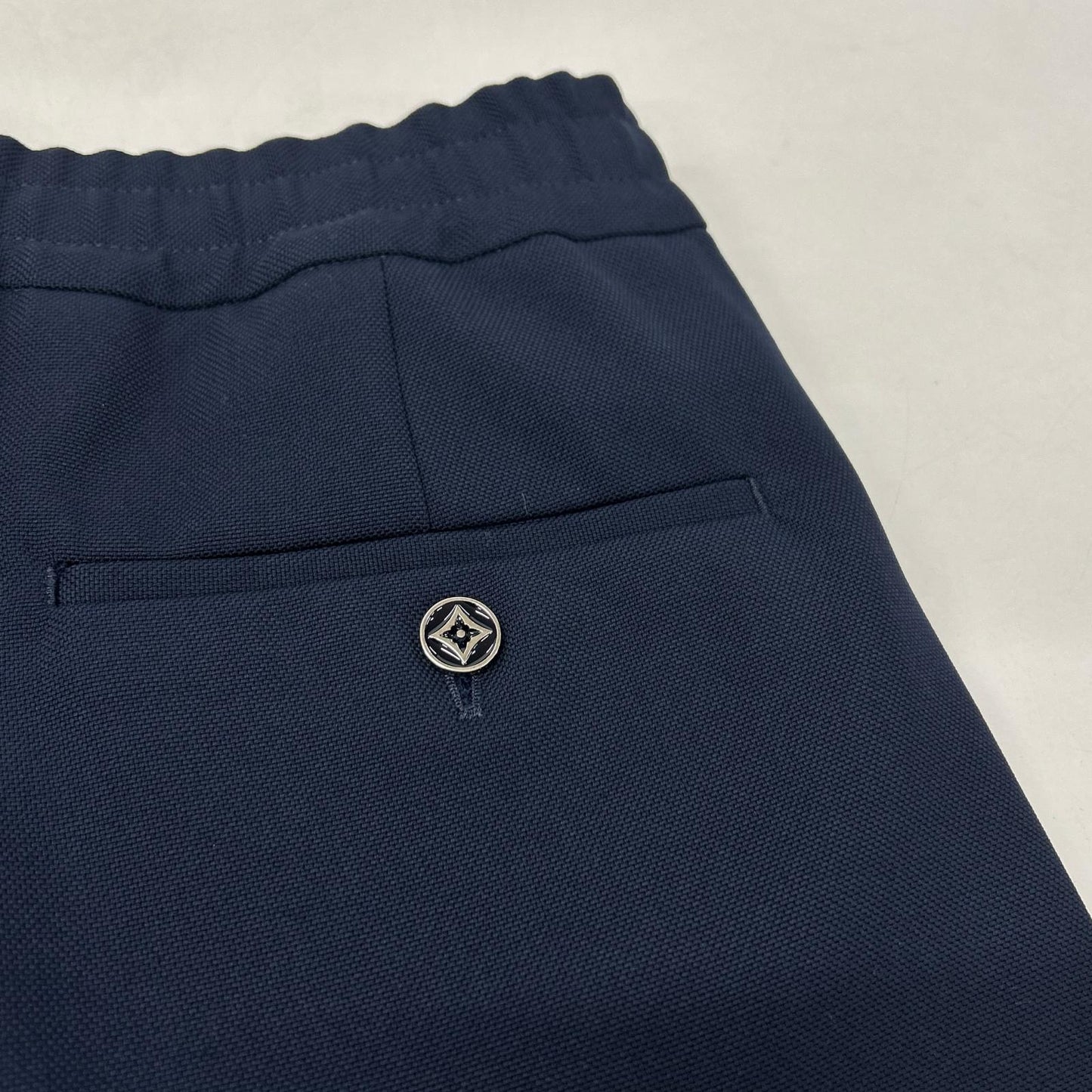LOUIS VUITTON 24AW Wool 1-Pleat Wide Pants Navy Size 48