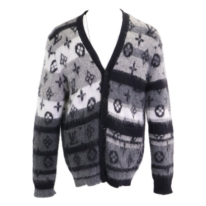 LOUIS VUITTON 24' Monogram Mohair Cardigan Black Size M