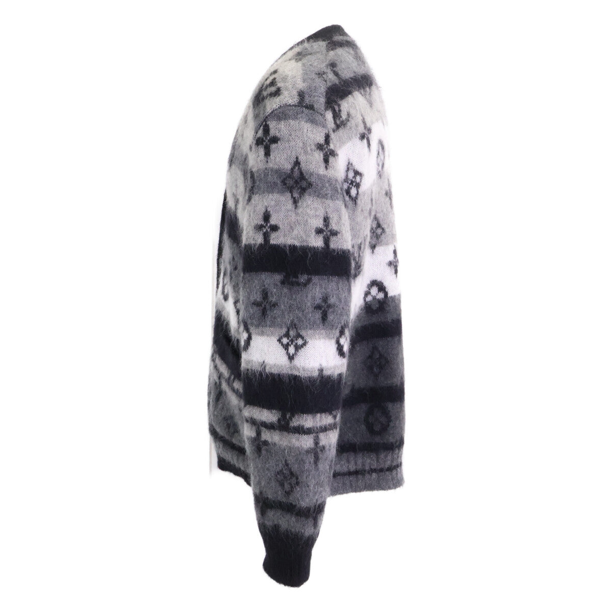 LOUIS VUITTON 24' Monogram Mohair Cardigan Black Size M