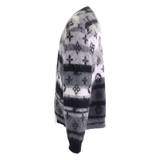 LOUIS VUITTON 24' Monogram Mohair Cardigan Black Size M