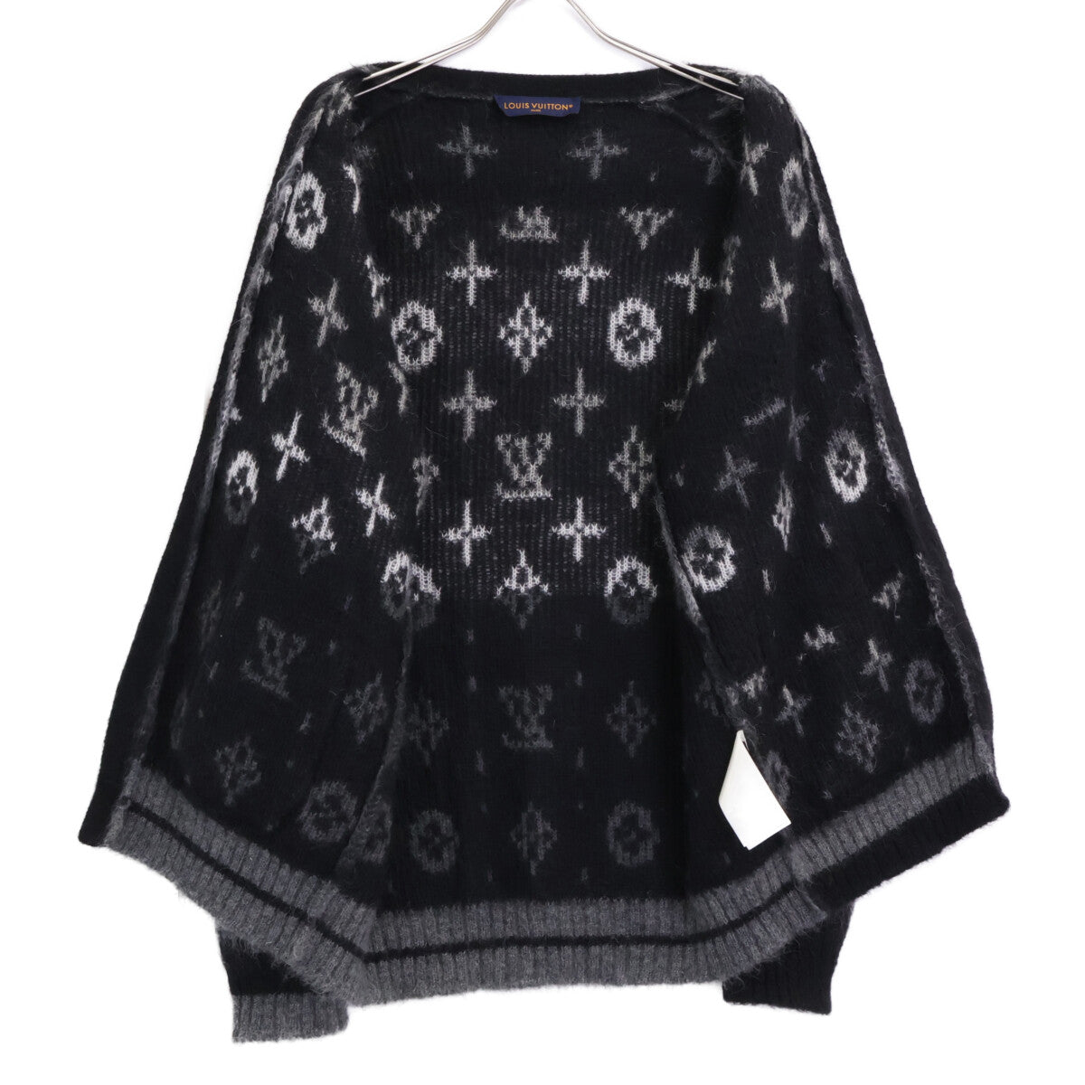 LOUIS VUITTON 24' Monogram Mohair Cardigan Black Size M