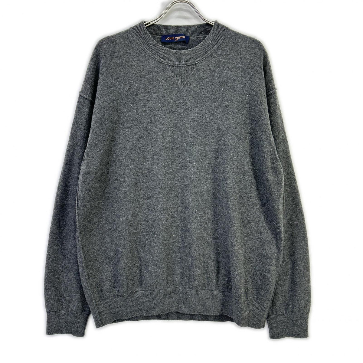 LOUIS VUITTON 20SS Gray Cashmere Crewneck Sweater Size XL