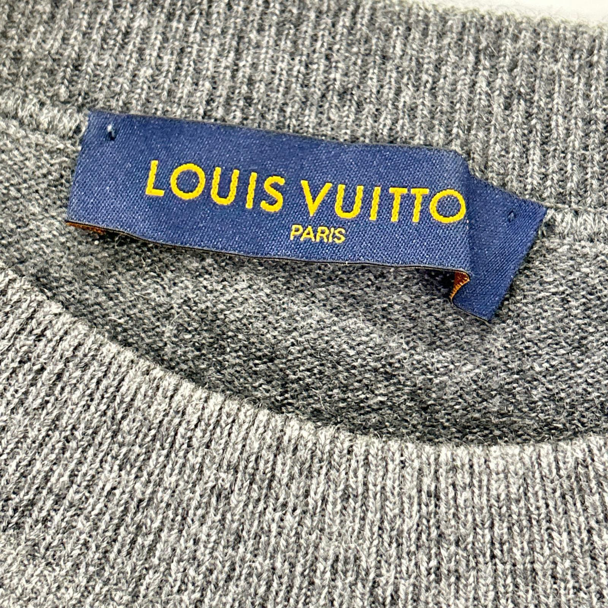 LOUIS VUITTON 20SS Gray Cashmere Crewneck Sweater Size XL