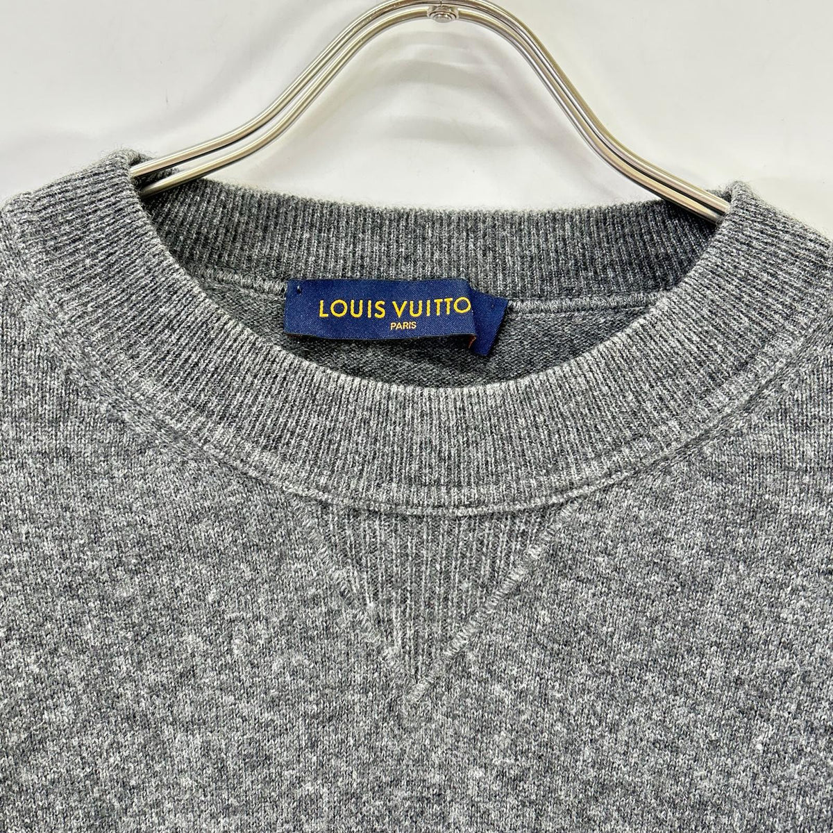 LOUIS VUITTON 20SS Gray Cashmere Crewneck Sweater Size XL
