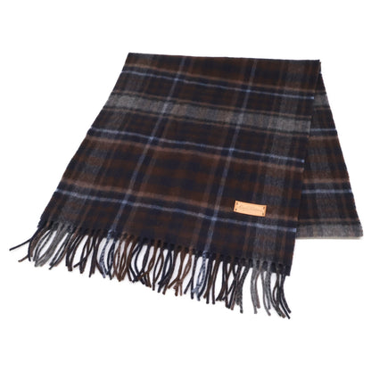LOUIS VUITTON Cashmere Wool Tartan Check Fringe Scarf