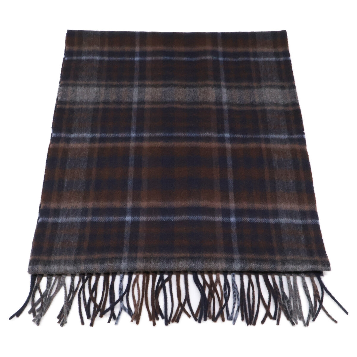 LOUIS VUITTON Cashmere Wool Tartan Check Fringe Scarf