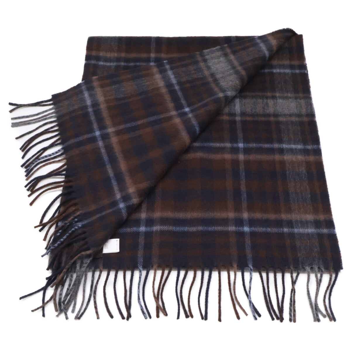 LOUIS VUITTON Cashmere Wool Tartan Check Fringe Scarf