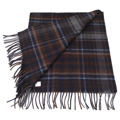 LOUIS VUITTON Cashmere Wool Tartan Check Fringe Scarf