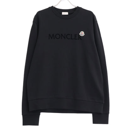 MONCLER 23' MAGLIA Front Logo Sweatshirt Black Size XL