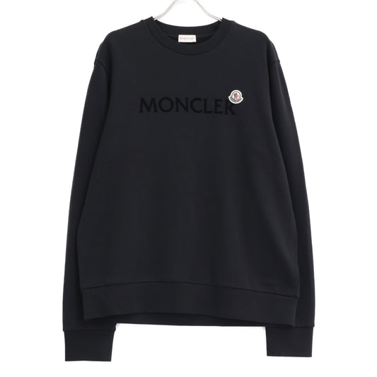 MONCLER 23' MAGLIA Front Logo Sweatshirt Black Size XL