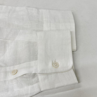 SEASE SC030 100% Linen Fishtail Shirt White Size XXL