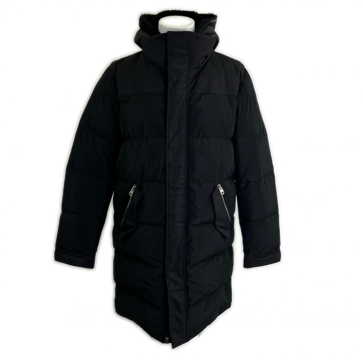 Mackage RILEY Hooded Shearling Collar Jacket Black Size 40