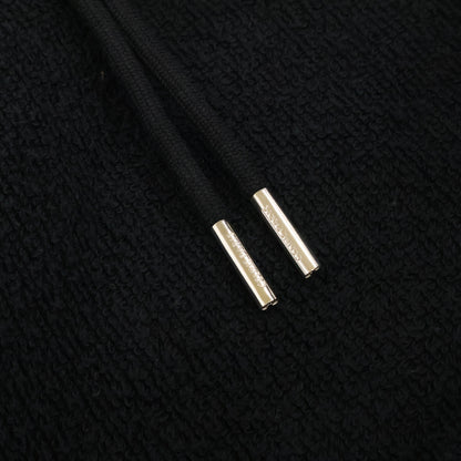 CELINE 24SS Logo Embroidered Terry Hoodie Black Size XL