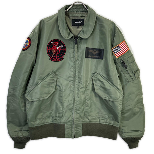AVIREX Topgun CWU 36P VX-31 Nylon Jacket Sage Green Size XL