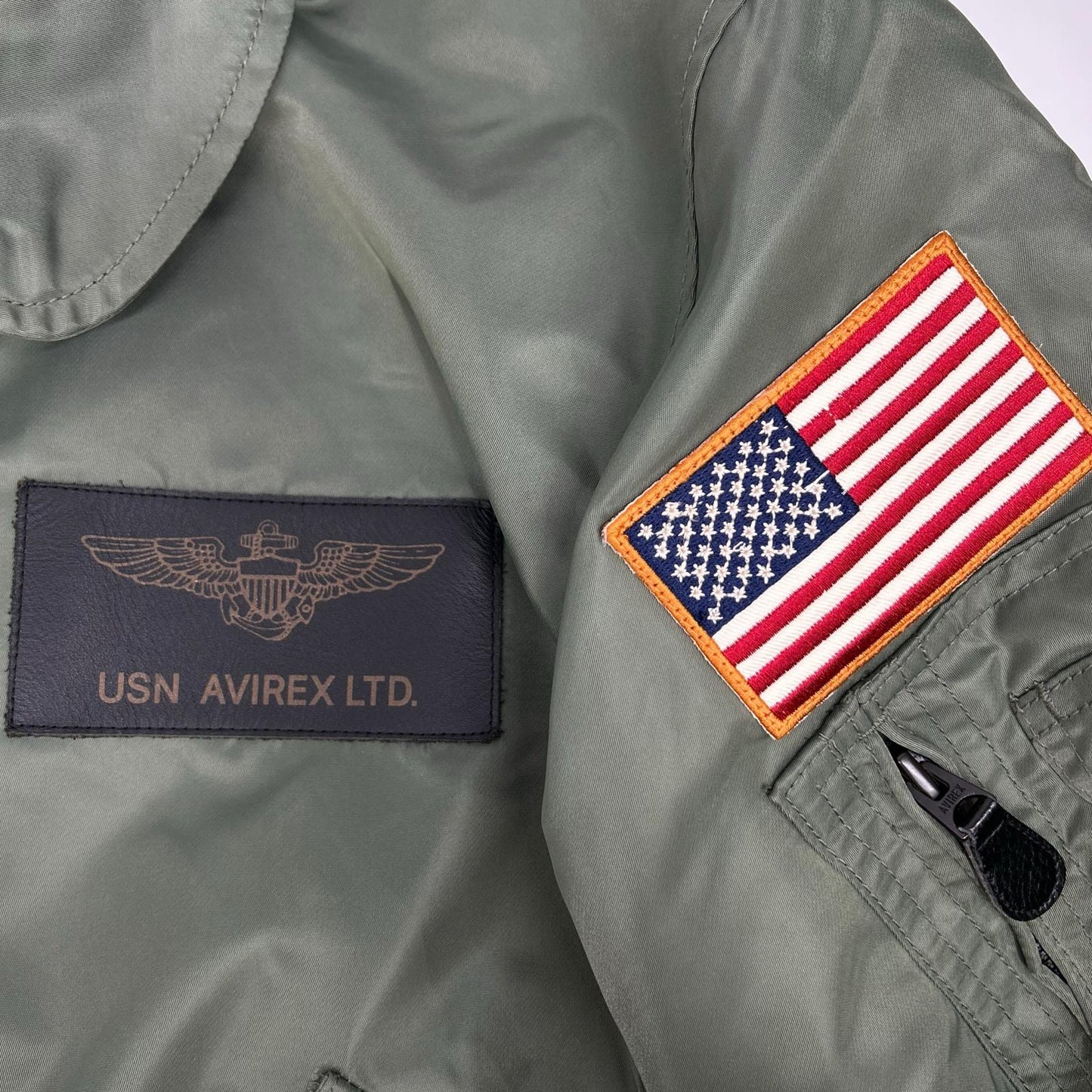 AVIREX Topgun CWU 36P VX-31 Nylon Jacket Sage Green Size XL