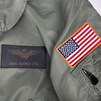AVIREX Topgun CWU 36P VX-31 Nylon Jacket Sage Green Size XL