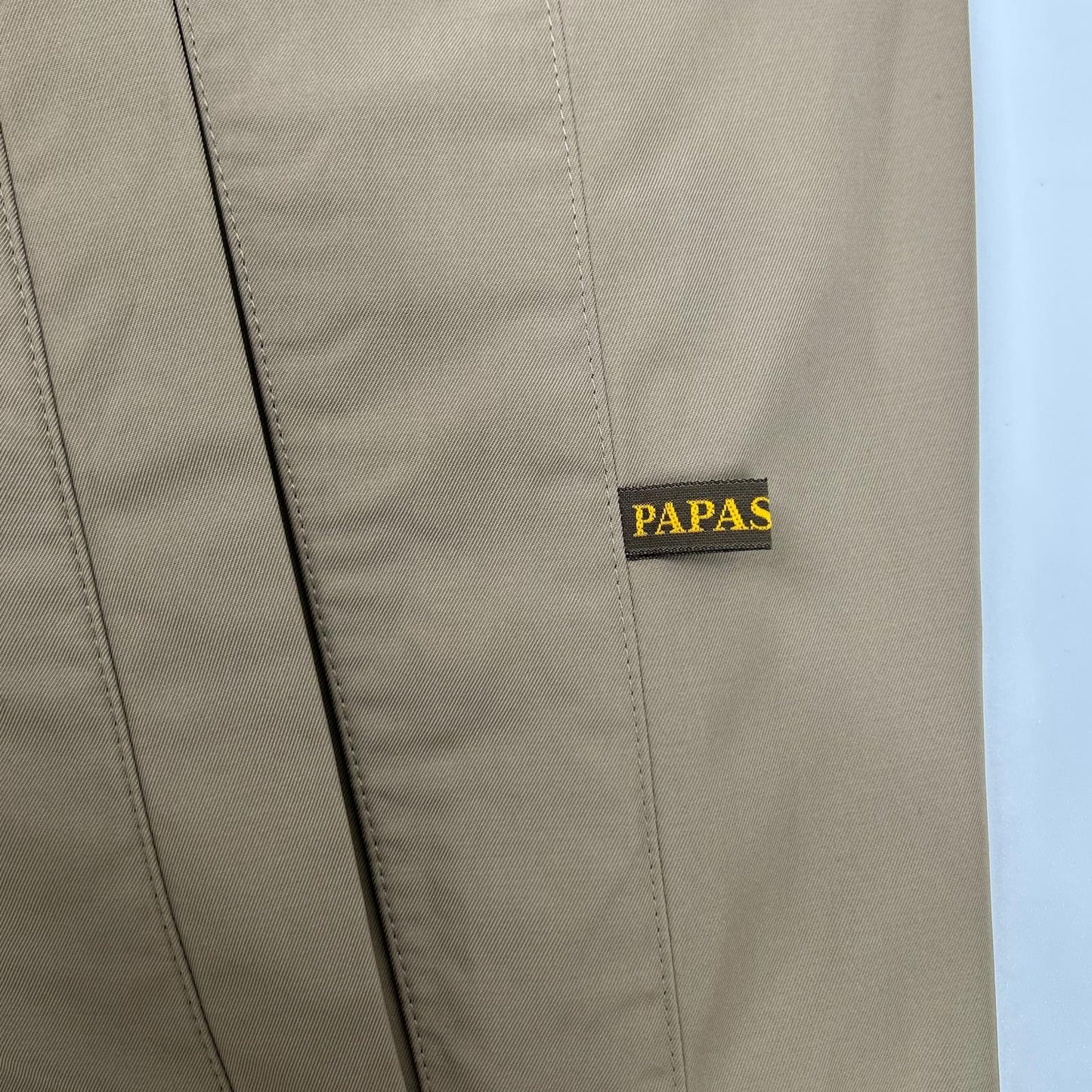 Papas D0421FC Nylon Belted Chesterfield Coat Beige Size 48