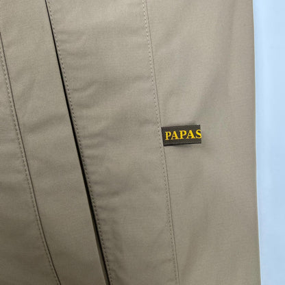 Papas D0421FC Nylon Belted Chesterfield Coat Beige Size 48