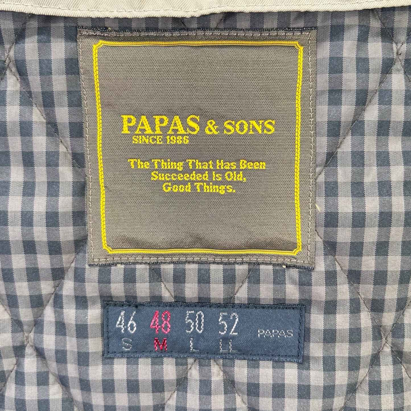 Papas D0421FC Nylon Belted Chesterfield Coat Beige Size 48