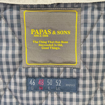 Papas D0421FC Nylon Belted Chesterfield Coat Beige Size 48