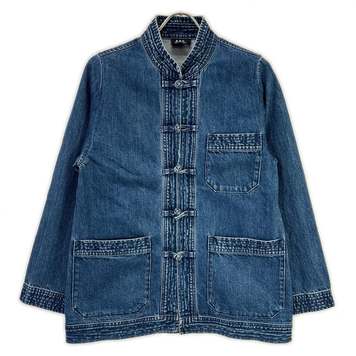 A.P.C. 25802-1-37191 Denim China Jacket Indigo Size XS