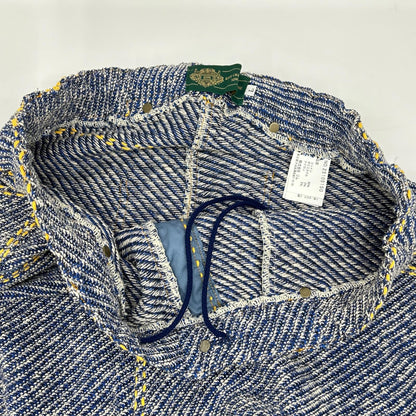 gim context Hand-Stitched Damaged Denim Pants Blue Size L