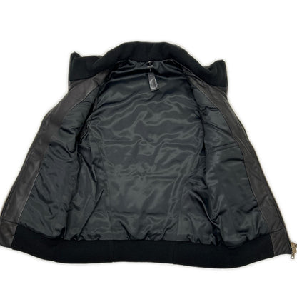 WJK Black Lamb Leather Down Vest Size S