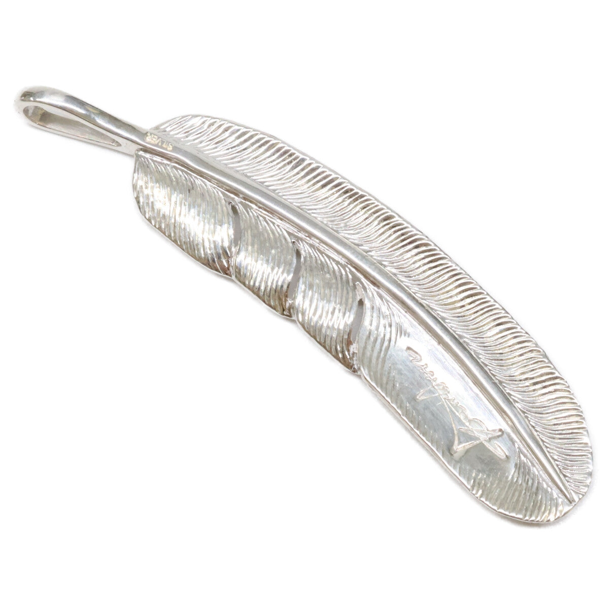 KENSHIRO Silver Wabori Feather Necklace L Size ONE SIZE