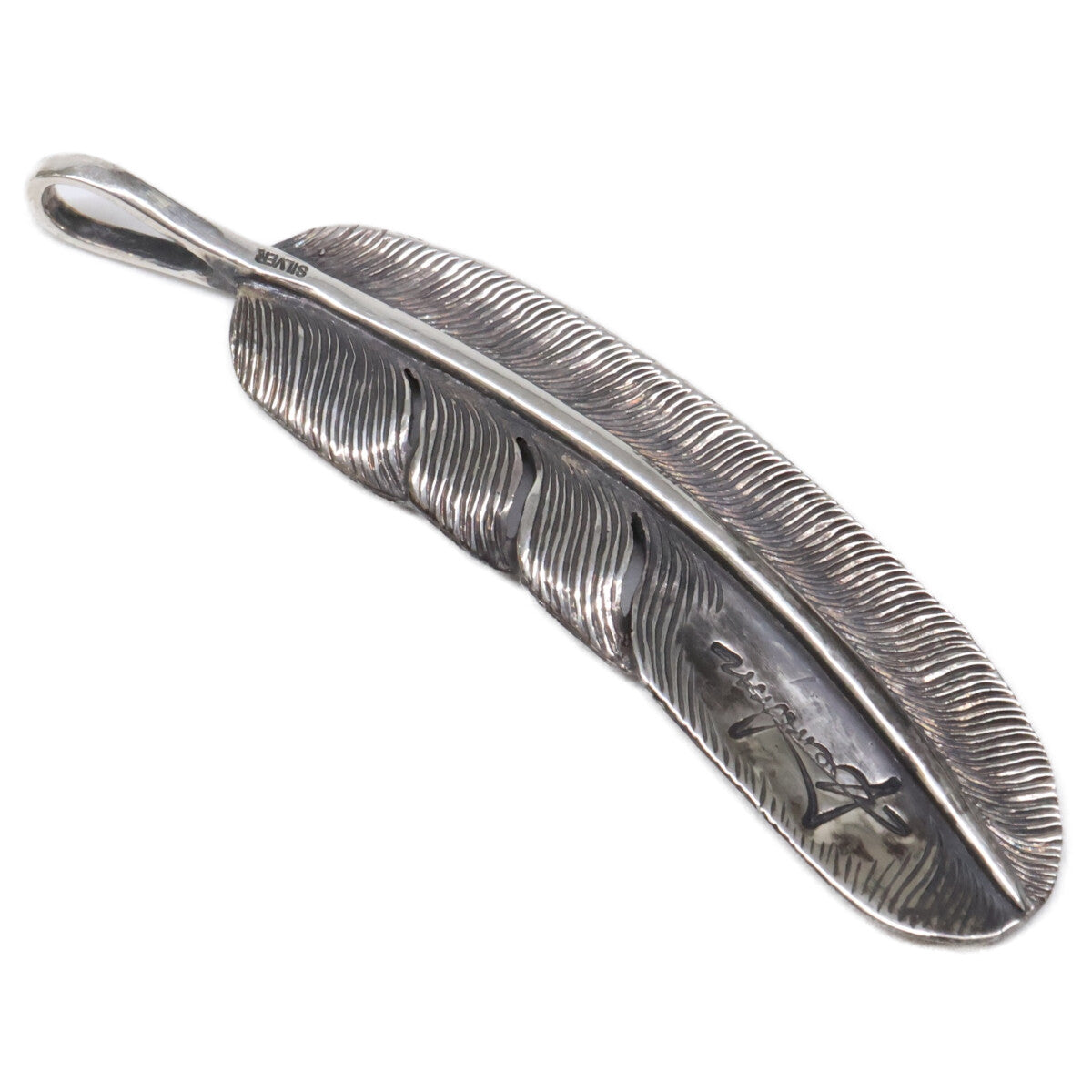 KENSHIRO Silver Wabori Feather Necklace L Size ONE SIZE