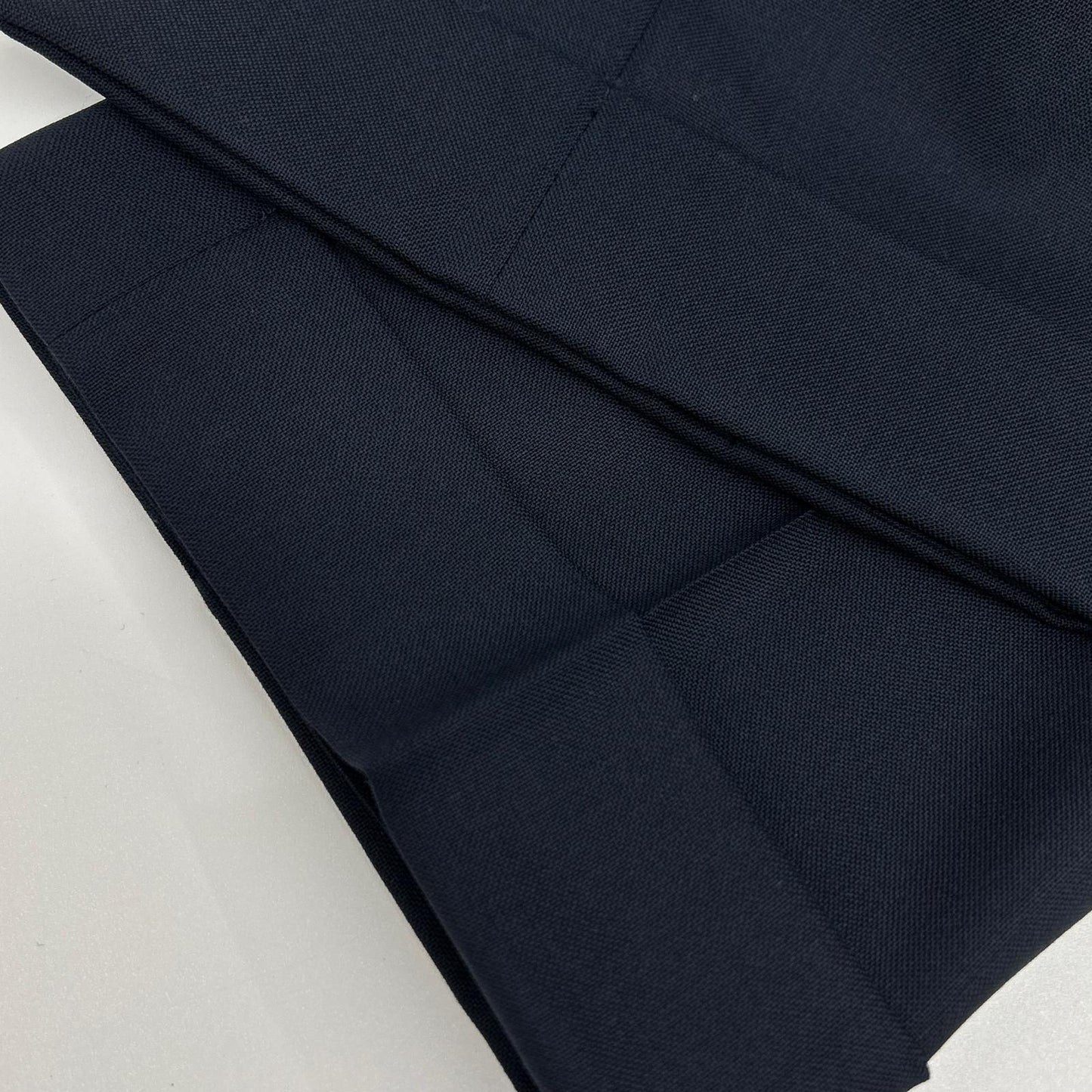 DALCUORE Navy Single Pleat Double Cuff Wool Trousers Size 46