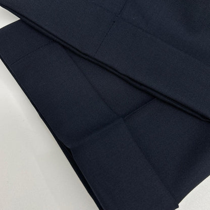 DALCUORE Navy Single Pleat Double Cuff Wool Trousers Size 46