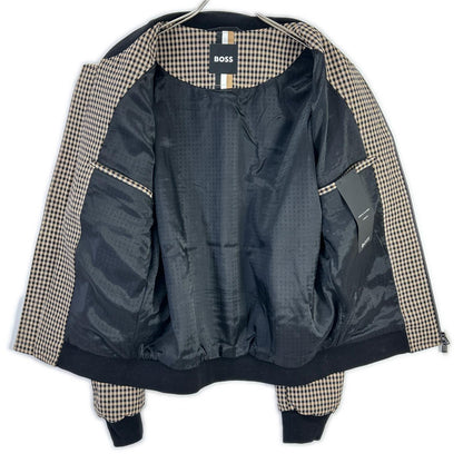BOSS Gunclub Check Zip Blouson Jacket Brown Size 48