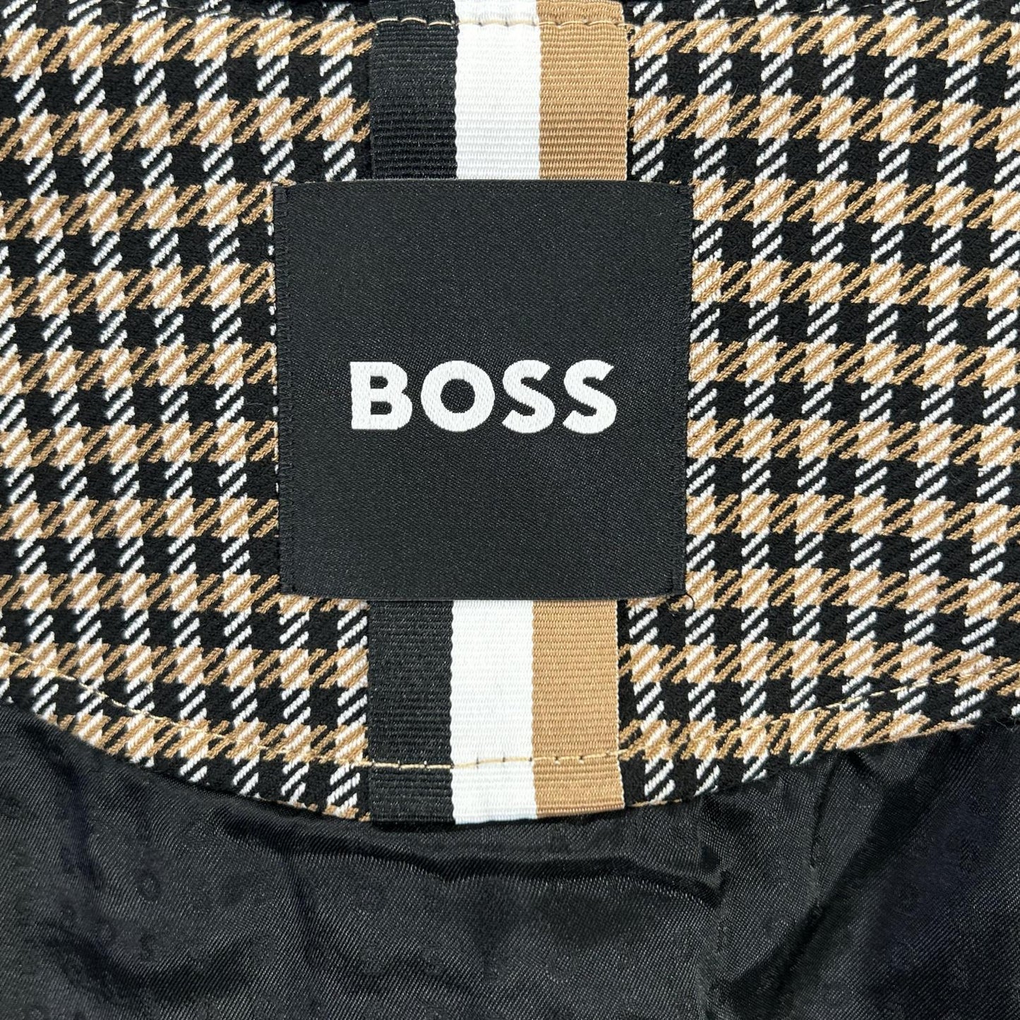 BOSS Gunclub Check Zip Blouson Jacket Brown Size 48