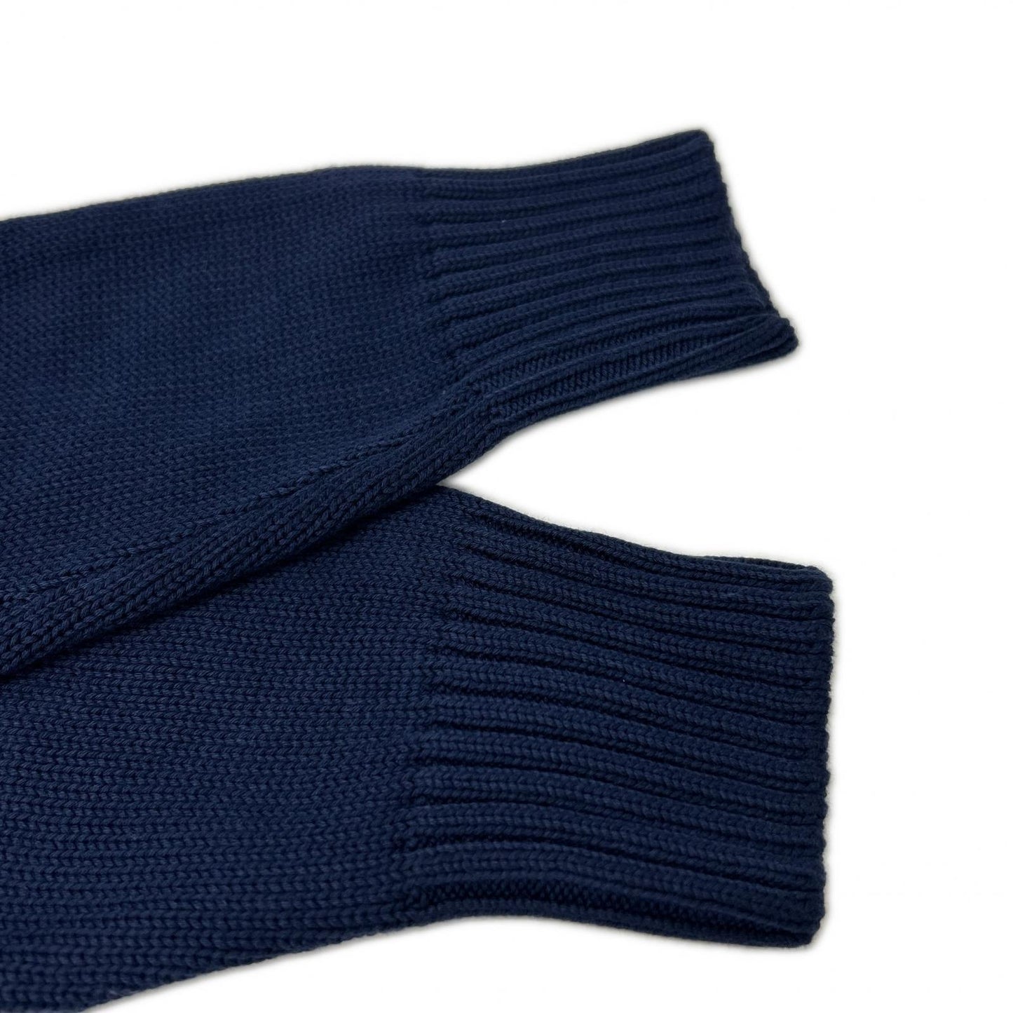 GRAN SASSO Stand Collar Cotton Knit Cardigan Navy Size 44
