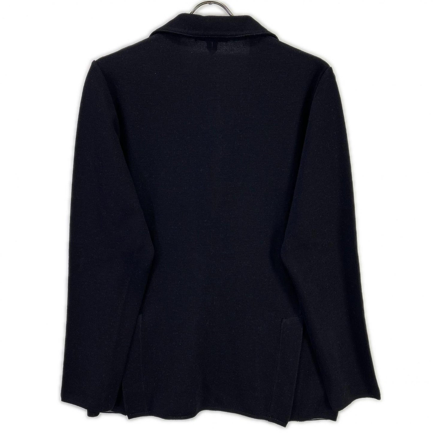 LARDINI Black Wool Boutonniere Milano Knit Jacket Size XS