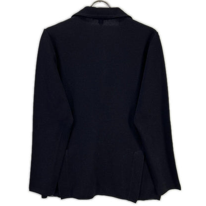 LARDINI Black Wool Boutonniere Milano Knit Jacket Size XS