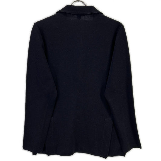 LARDINI Black Wool Boutonniere Milano Knit Jacket Size XS