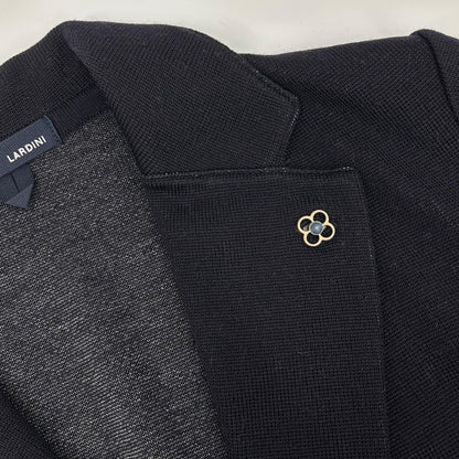 LARDINI Black Wool Boutonniere Milano Knit Jacket Size XS