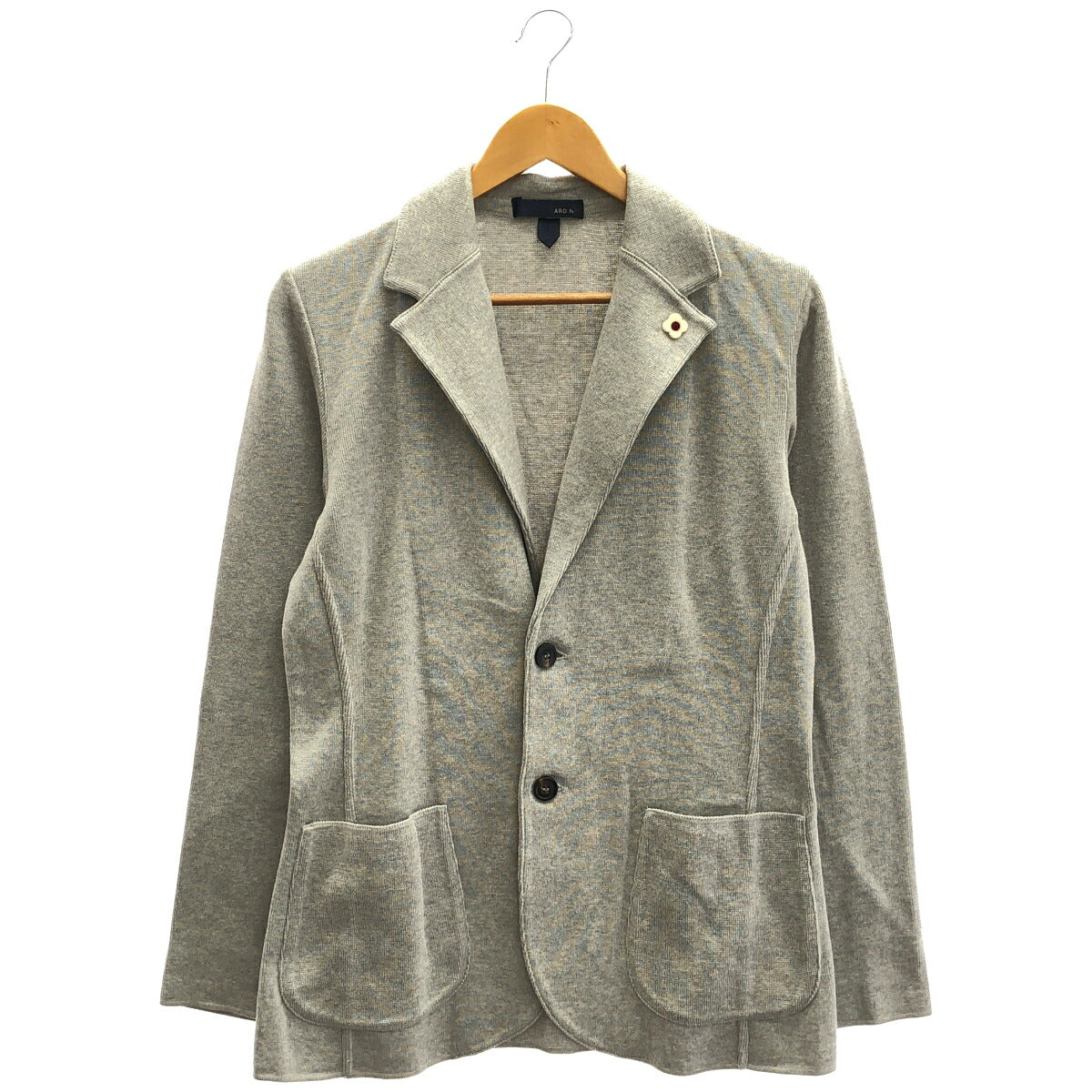 LARDINI Gray Cotton Boutonniere Milano Knit Jacket Size XS