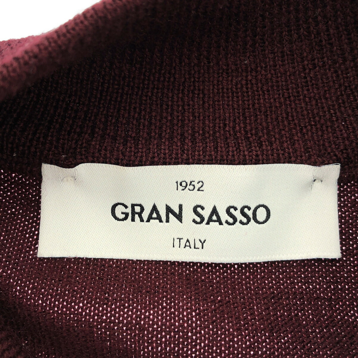 GRAN SASSO Bordeaux Wool Mock Neck Sweater Size 44