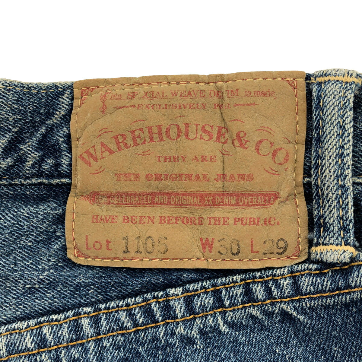 WAREHOUSE Lot.1105 Indigo Used Wash Tapered Jeans Size 30