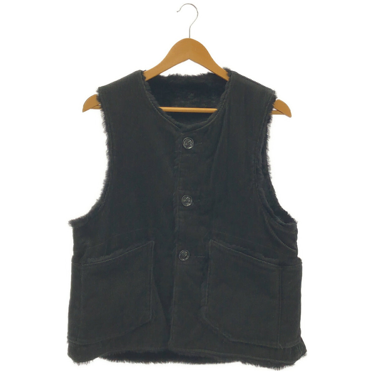 Engineered Garments Black Corduroy Boa Over Vest Size S