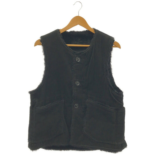 Engineered Garments Black Corduroy Boa Over Vest Size S