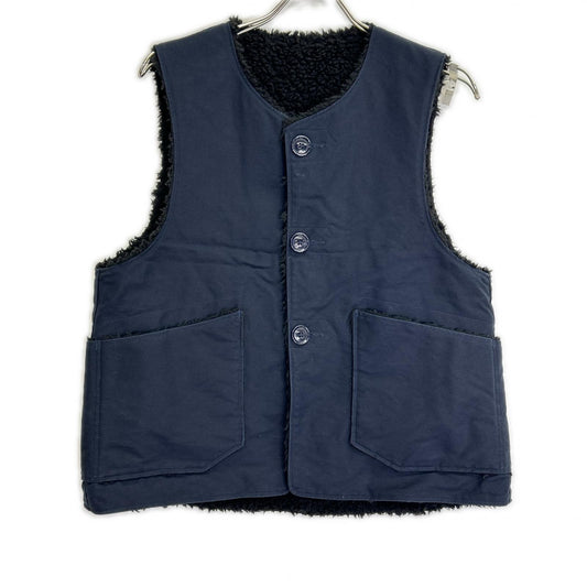 Engineered Garments Navy Cotton Boa Over Vest Size S