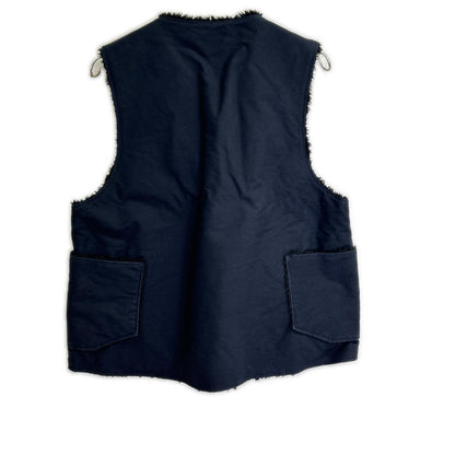 Engineered Garments Navy Cotton Boa Over Vest Size S